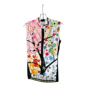 Aogda bicycle top with short sleeve jacket, bright colors, reflective taping - M